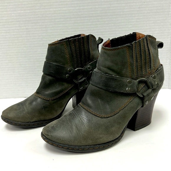Boc Leather Ankle Strap Moto Booties - Picture 1 of 9
